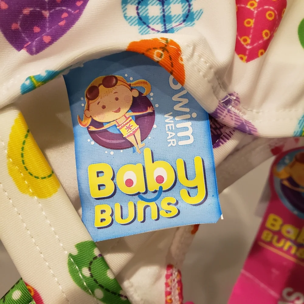 SPF 50 One Piece Baby Buns Swimsuit 18M Baby Girl Toddler Rainbow Ruffles Bows